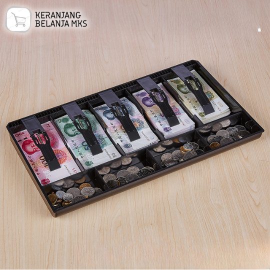 Laci Uang Kasir 5 Sekat Plastik Coin Cash Drawer Tray