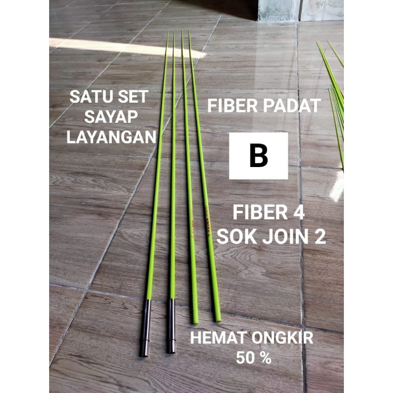 satu set blank fiber sayap layangan gapangan 100cm ,150cm,200cm