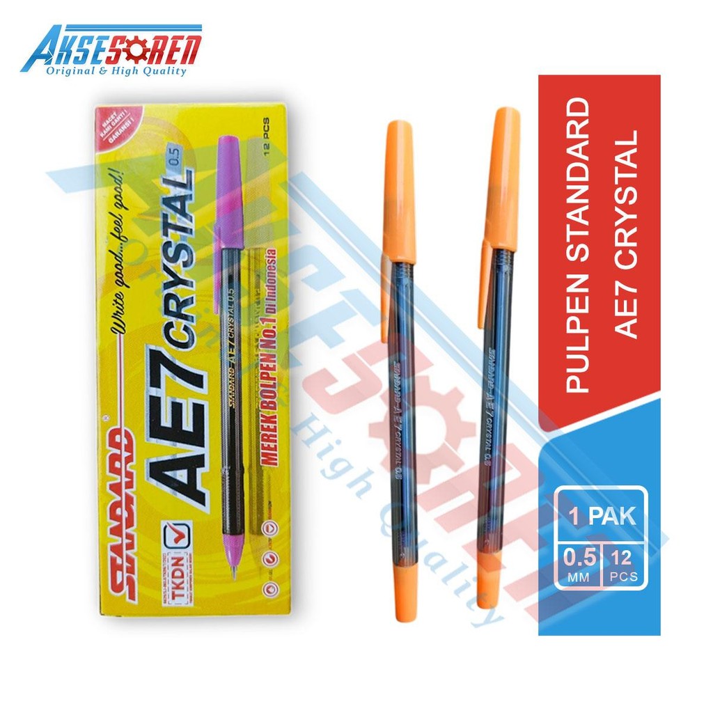 

Aksesoren Pulpen Standard AE7 Crystal 0.5 mm [1 Pack/12 pcs] / Ballpoint Pena Pen Tinta Hitam / Alat Tulis / Perlengkapan Sekolah