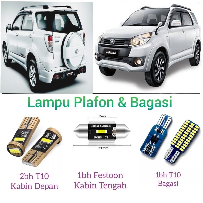 Set Lampu Kabin mobil Toyota Rush Terios LED plafon bagasi