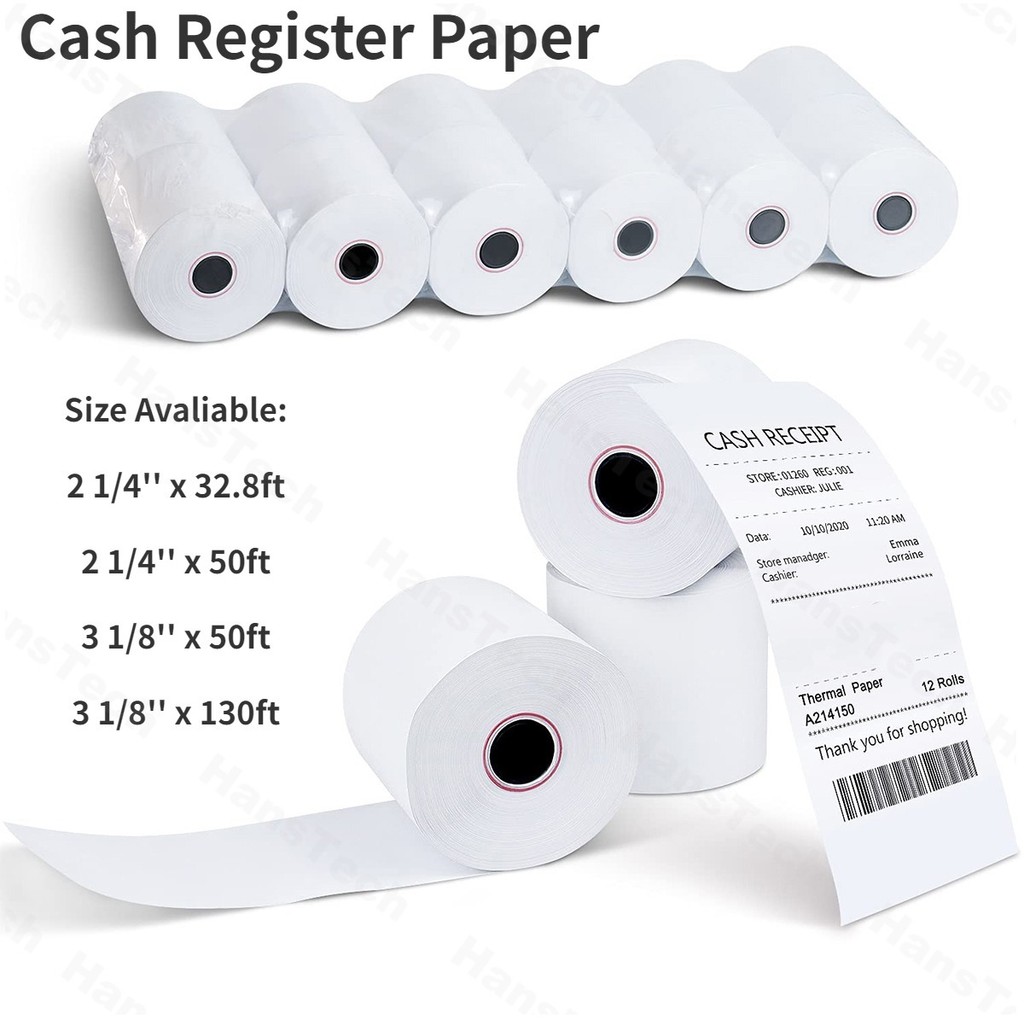 

Cash Register Paper Thermal Receipt Paper for Star Micronics TSP100 TSP143 Epson 80mm Printer Square POS Register,BPA Free Rolls