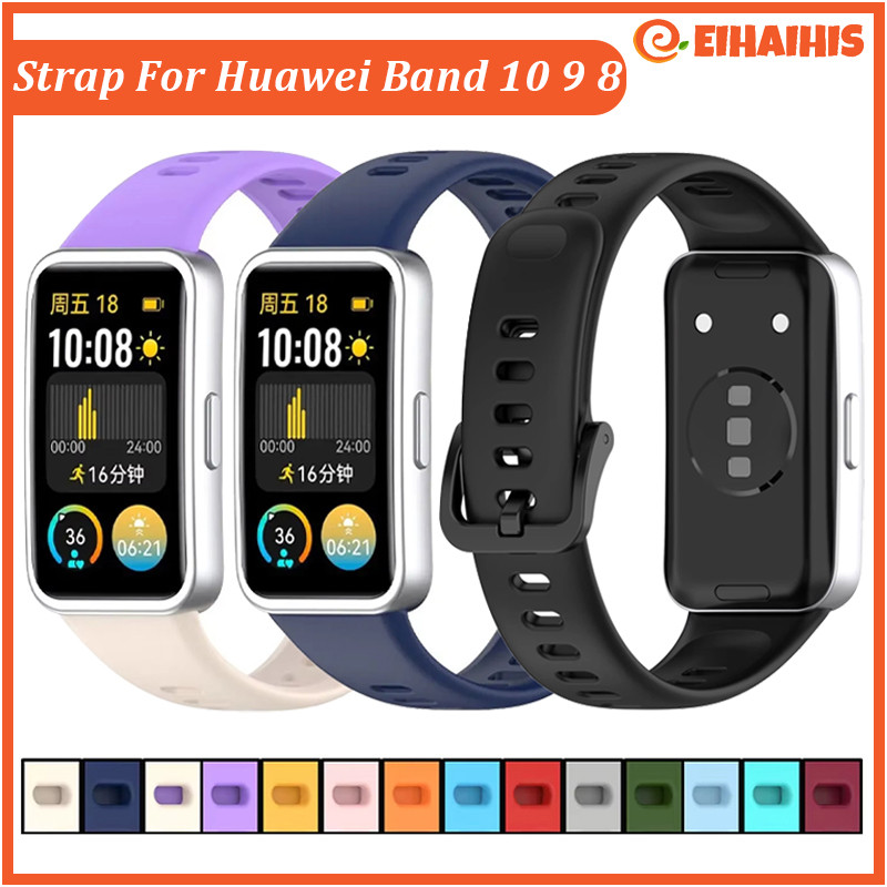 Soft Rubber Band Strap for Huawei Band 10 9 8 Strap Breathable Sport Silicone Bracelet Belt Band Adj