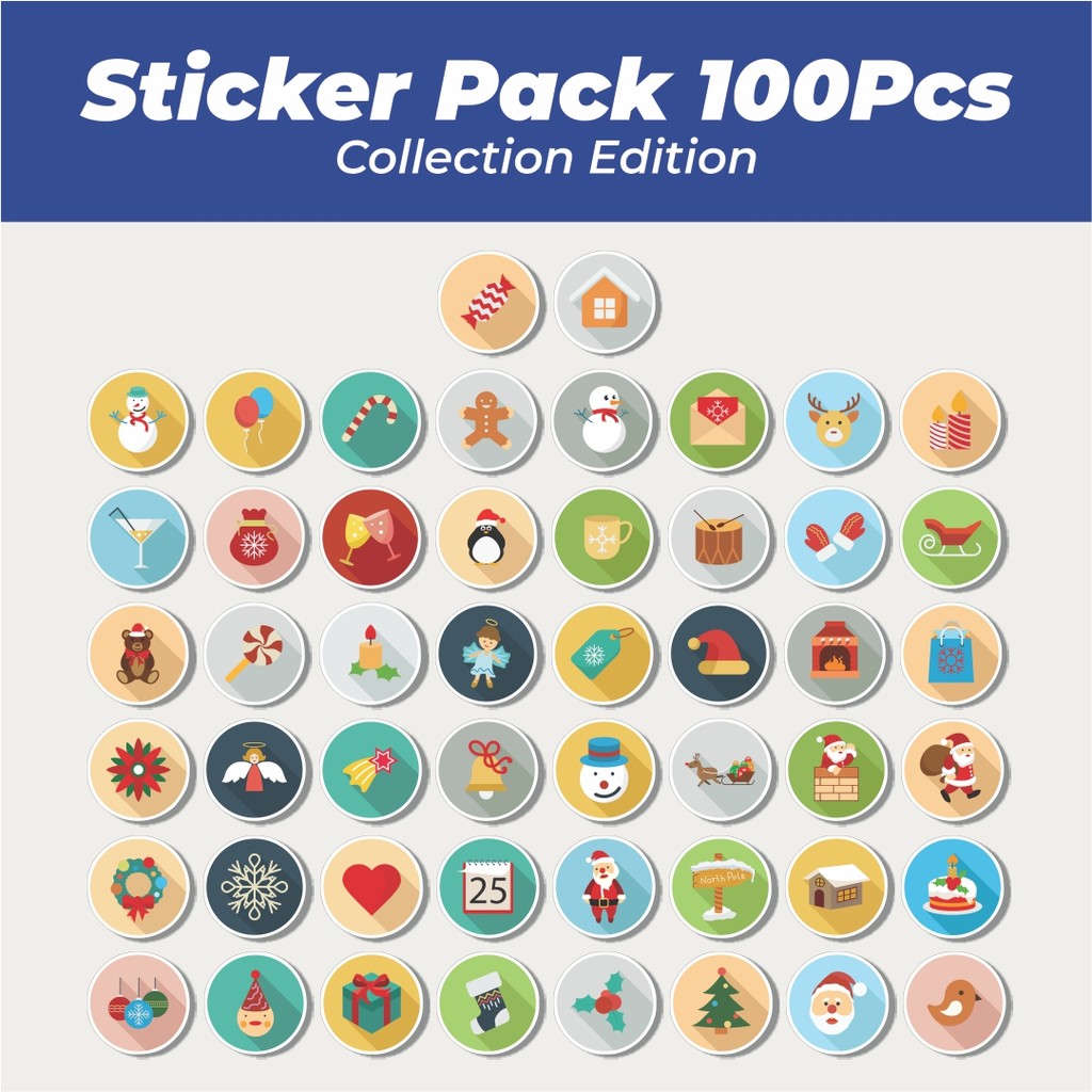 

Hot Stiker Christmas Flat Icons Lucu Anti Air Stikers Berperekat Waterproof Sticker Decal Buat Motor Helm Buku Journal Koper Casing HP Laptop Botol Minum