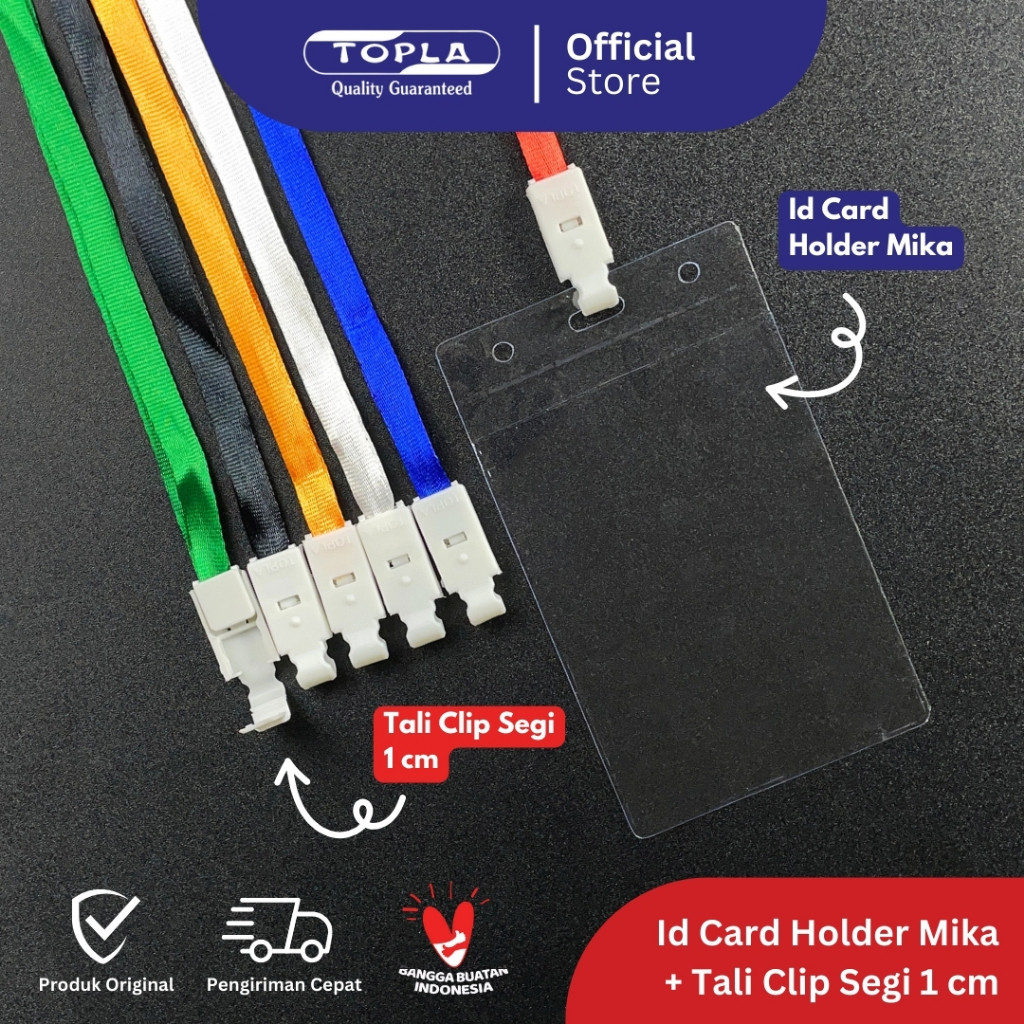 

ID Card Holder Mika + Tali Lanyard 1CM | Name Tag Panitia Karyawan Sekolah Kantor