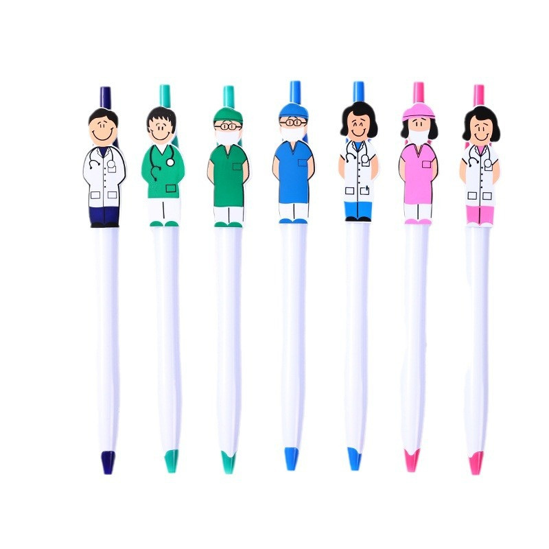 

1pcs Creative Doctor and Nurse Design Ballpoint Pen，Office and School Students Writing Cute Stationery 0.5mm Ink Gift Pen