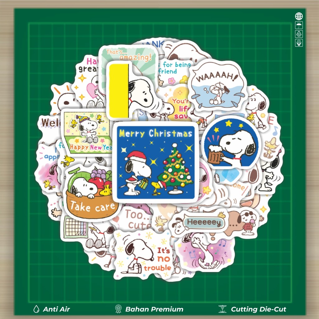 

HOT 50 PCS STIKER Stiker Kartun Snoopy V23 Stiker Fashion Cars Decal Dingin Kartu Album Custom Vinyl Anti Air- Sticker Aesthetic Buku Journal Koper Casing HP Tablet Laptop Helm Motor Botol Minum