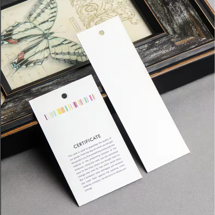 

Custom Hang tag Diy Clothing Garment Hanging Card Transparent Soft Film PVC Plastic Paper Jeans Hang Clothes Tags