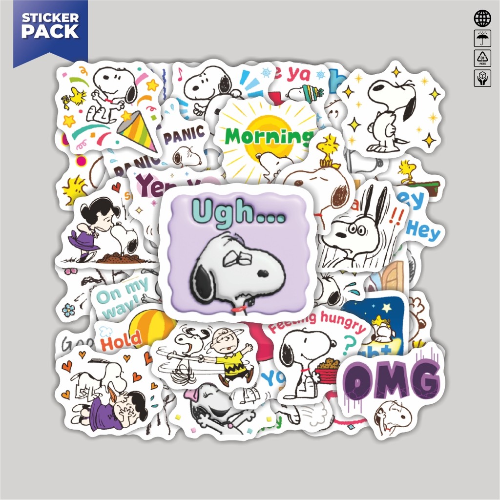 

[100PCS]Stiker Pack Stiker Kartun Snoopy V30 Aesthetic Vinyl Anti Air Dekorasi Sticker Laptop Buku Journal Koper Helm Casing HP Gitar Helm Skateboard