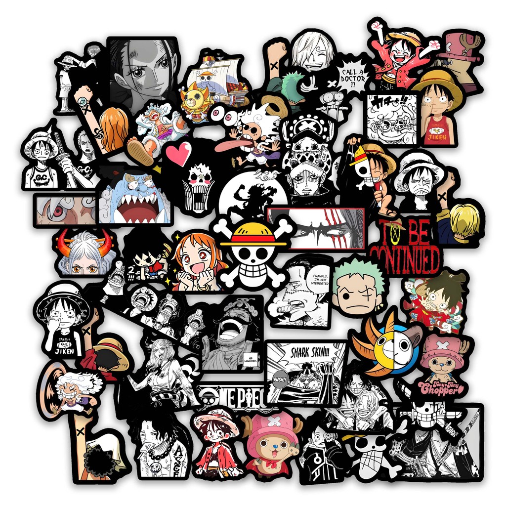 

STICKER LUFFY HITAM 50 PCS ST100