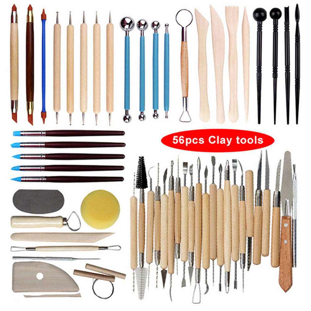 

Arts Crafts Clay Sculpting Tools Pottery Carving Tool kit Pottery & Ceramics Ceramics Wooden Handle Modeling Clay Tools