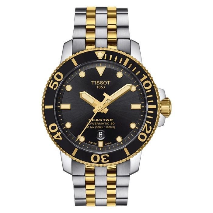 Tissot Seastar 1000 Powermatic 80 Jam tangan pria Automatic Original 43MM T120.407.22.051.00