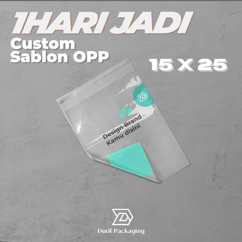 

CUSTOM SABLON Plastik OPP Tebal 40 Mikron Ukuran 15x25 | Plastik Sablon DURIF PACKAGING X RAJA SABLON PLASTIK
