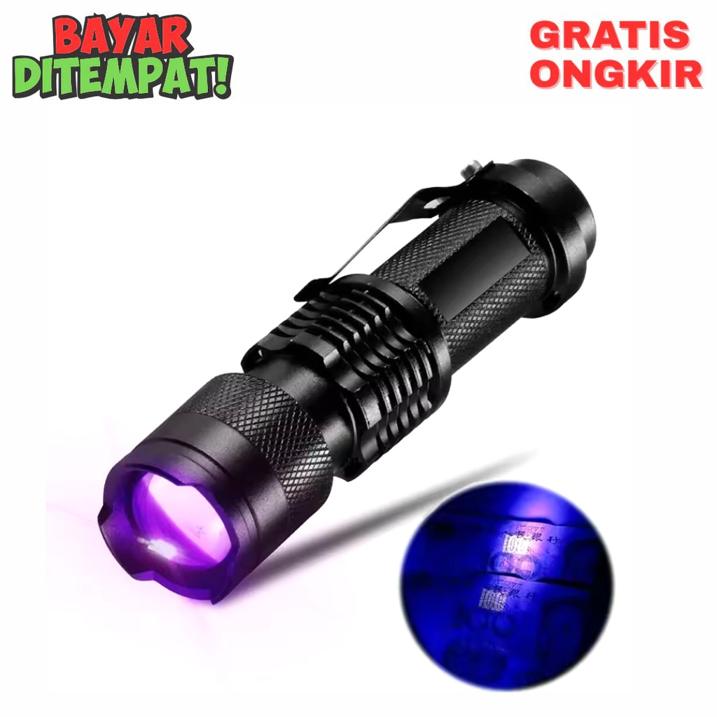 Senter LED Ultraviolet Senter UV LED Flashlight 395 Terbaik Premium