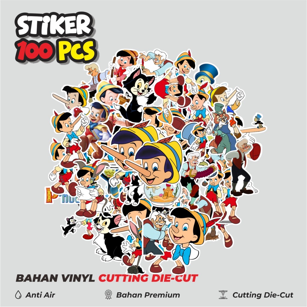 

Terbaru! 50 pcs Stiker Kartun Pinocchio Dekorasi Lucu Kreatif untuk Notebook, Skateboard, HP