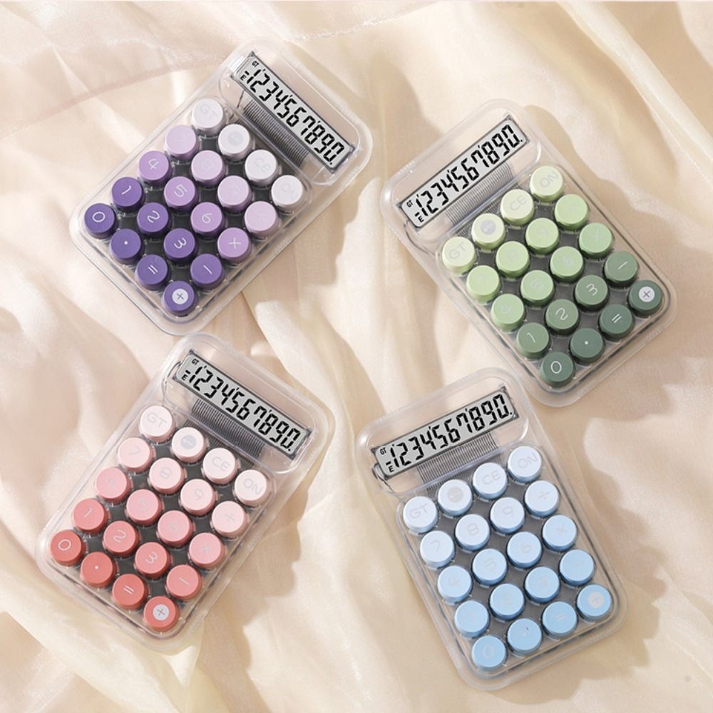 

Widescreen Transparent Electronic Calculator 10 Digits Display Creative Transparent Pretty Calculators Colorful Portable