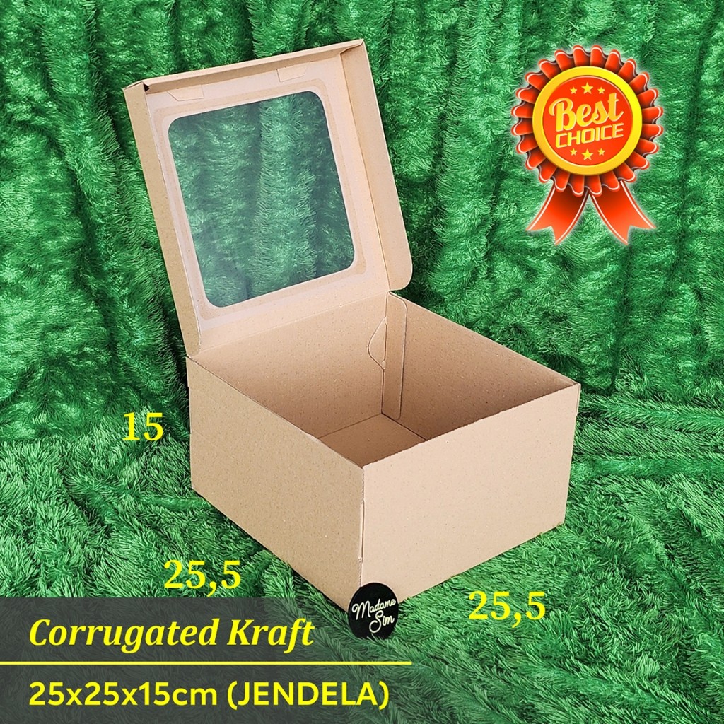 

KOTAK KUE - CAKE BOX 25x25x15 - JENDELA (ISI 10 PCS)