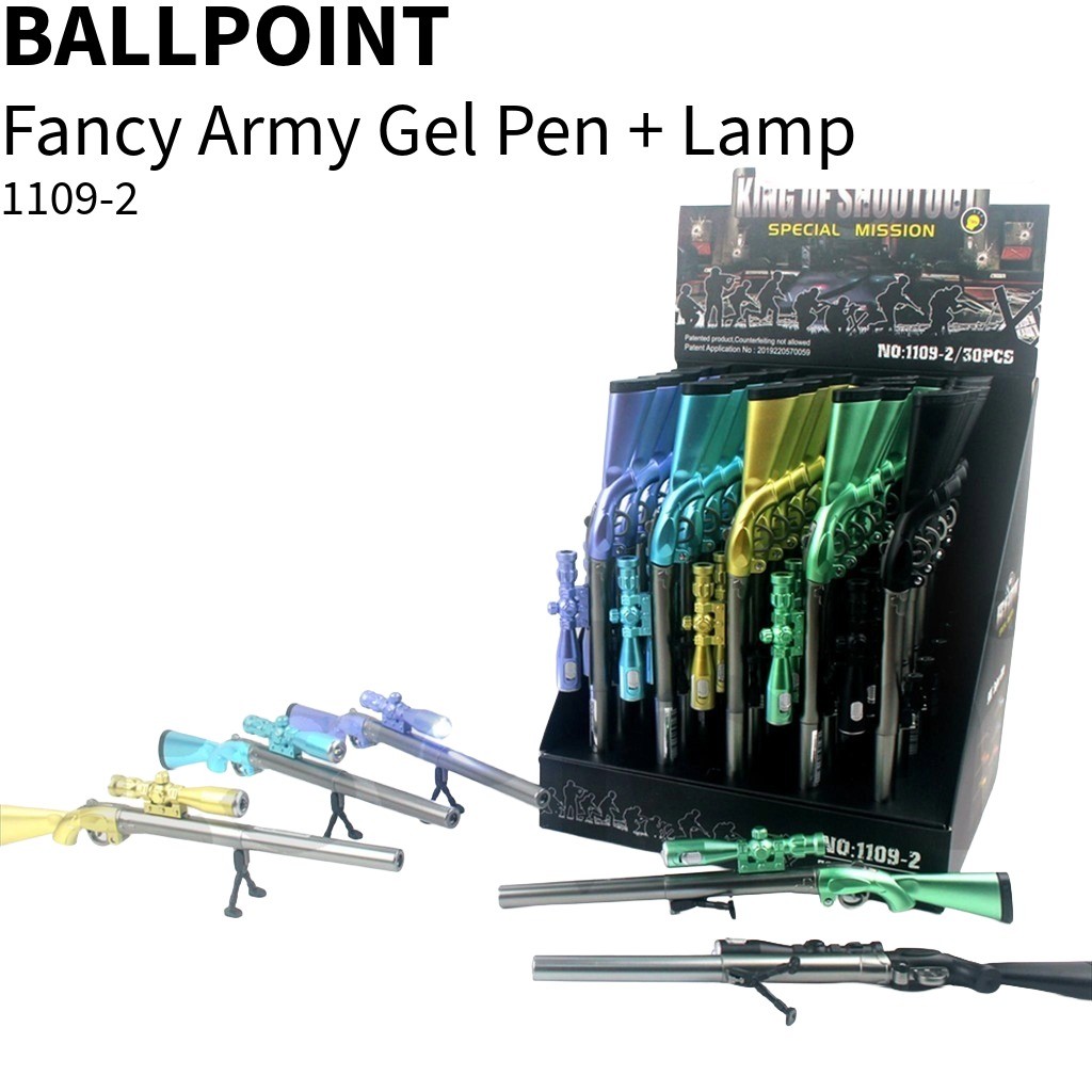 

❤️️1buah Ballpoint Gel Mainan Tembak + Lampu Senter 1109-2 / Pulpen Gel Unik❤️️