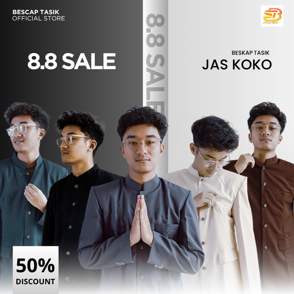 Beskap Jas Koko Pria Muslim Dewasa Premium  1 Stel Celana Lengan Panjang S-XXL