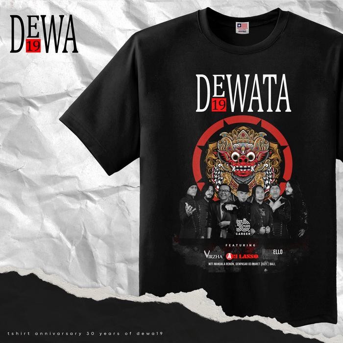 (COD) KAOS PREMIUM DEWA 19 BALI SPECIAL EDITION 30TH ANNIVERSARY - Hitam, S