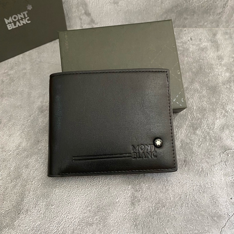 PROMO Dompet Pria Kulit Hitam Lipat Mont Blanc hh03
