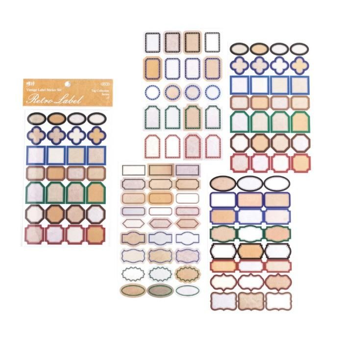 

4 Lembar Sticker Label Callouts Vintage Stiker Nama Deco Journal Scrapbook DIY - 01