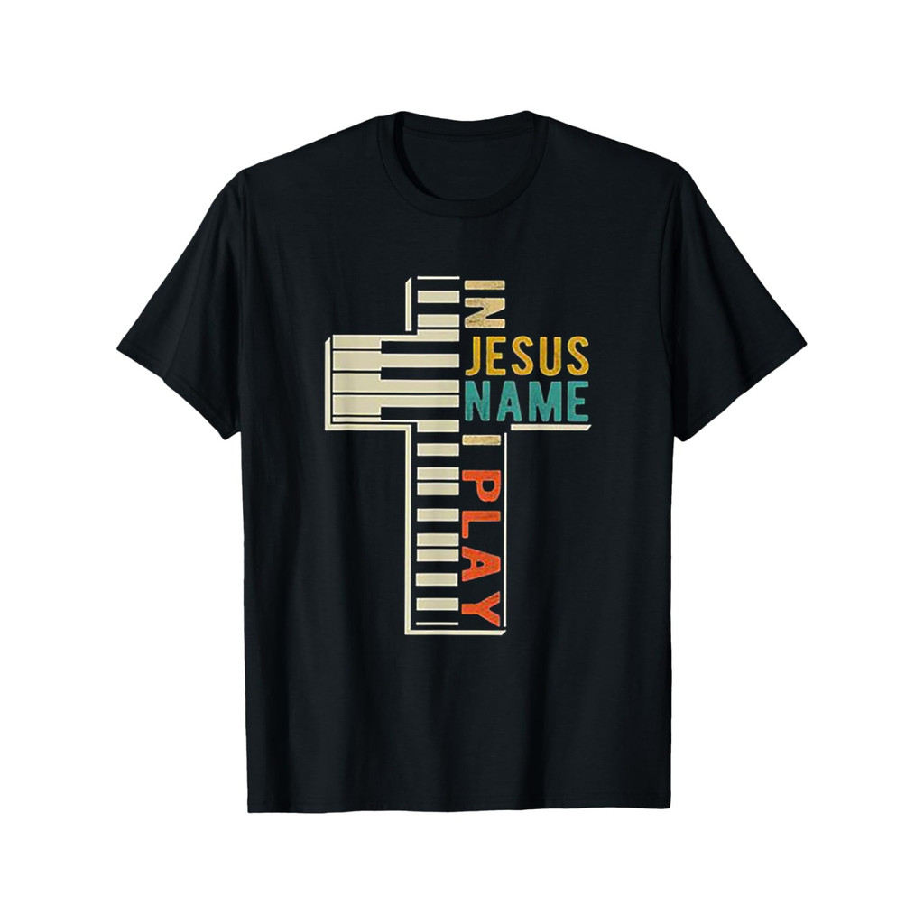 Kaos Rohani Kristen In Jesus Name I Play Piano Baju Musik Gereja Katun Adem