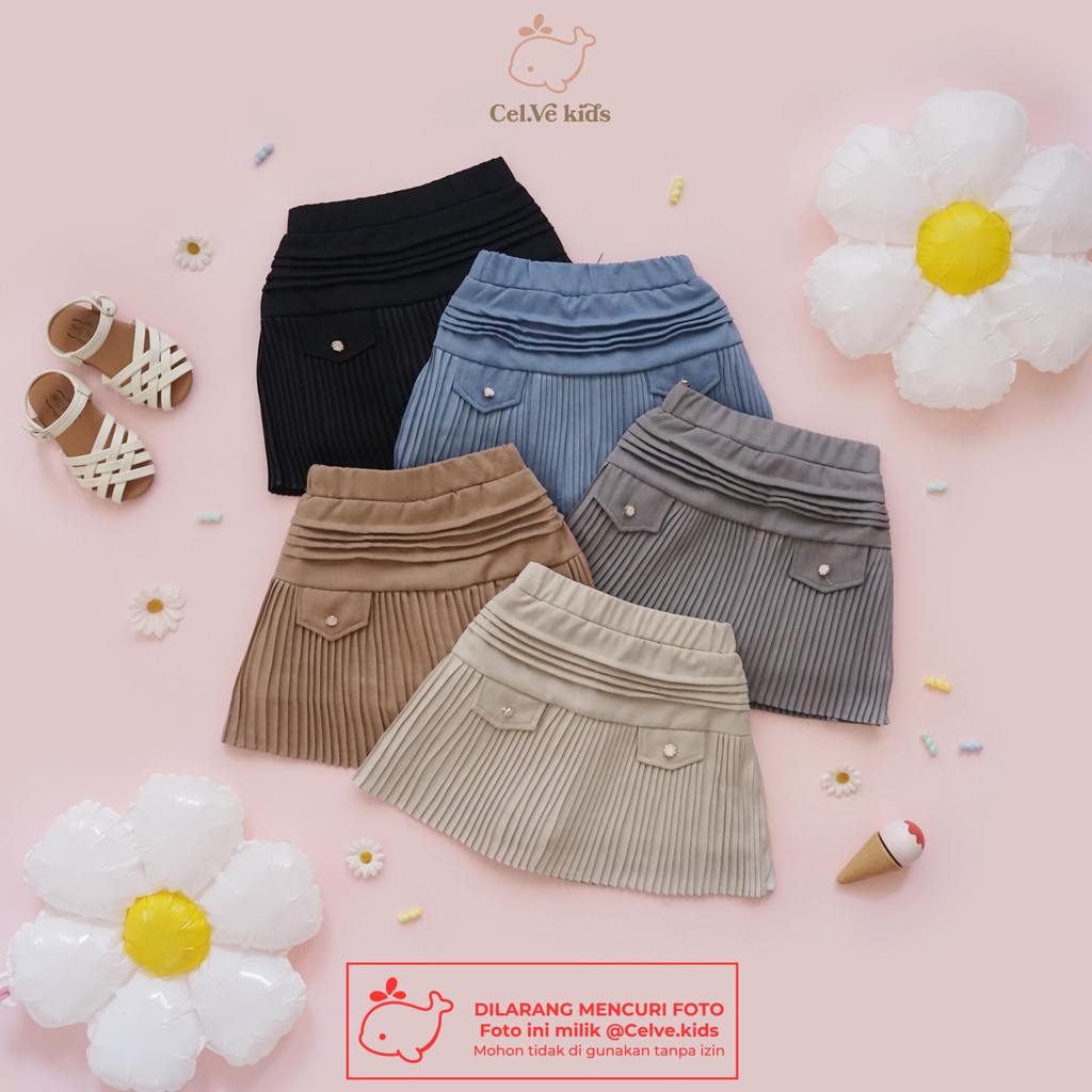CELVEkids - Skrit Pants Tessa rok celana Anak Perempuan Korean style Bahan Katun twill usia 1-8th