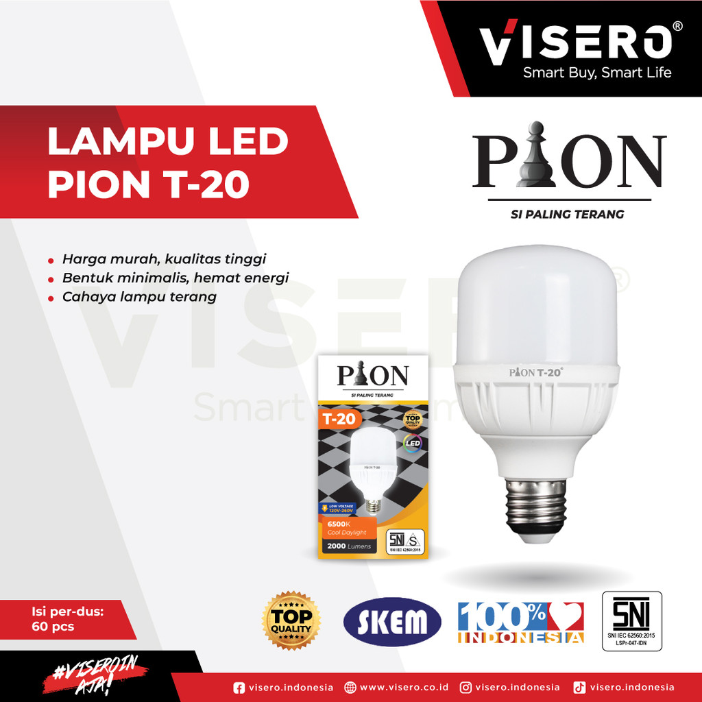 GROSIR PION LAMPU LED 20WATT 10PCS