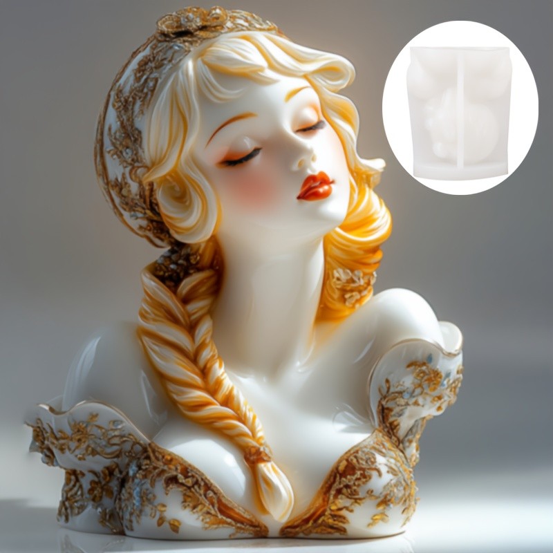 

Princess Girl Aromatherapy Candle Silicone Mold Cute Girl Texture Candle Silicone Mould Gypsum Clay Epoxy Resin Silicone Molds