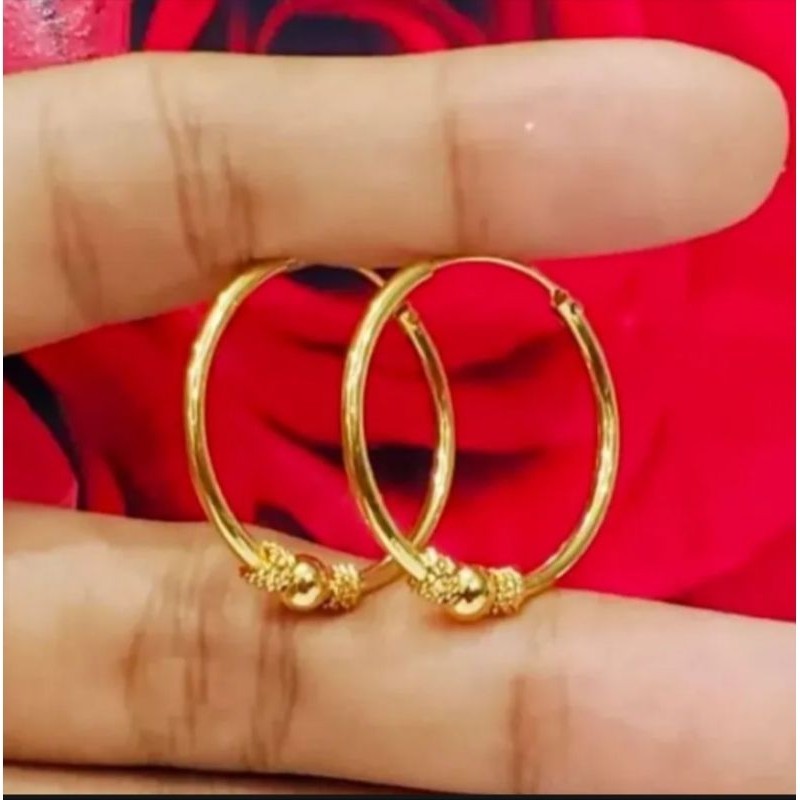 Anting Gipsi Bulat Pentol Emas Pernikahan