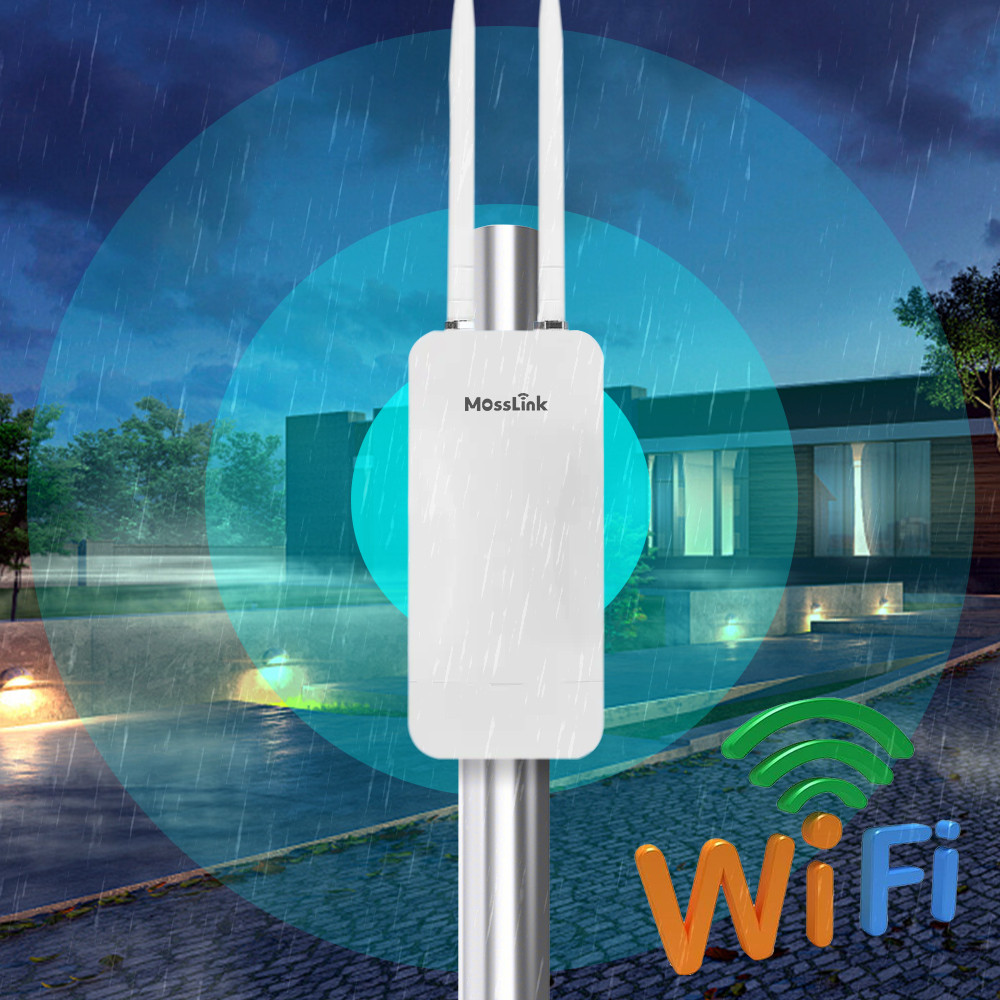 Mosslink Long Rang Router Wifi 200 m Omnidirectional Wifi Antenna Dual Band 1200Mbps Outdoor Wireles
