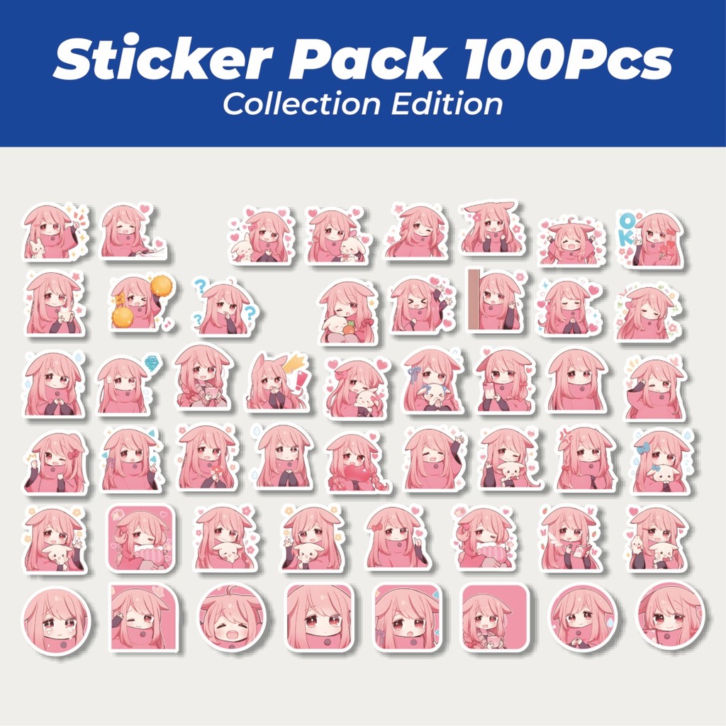 

Hot Stiker Funny Character Bunny Pink Rabbit Lucu Anti Air Stikers Berperekat Waterproof Sticker Decal Buat Motor Helm Buku Journal Koper Casing HP Laptop Botol Minum