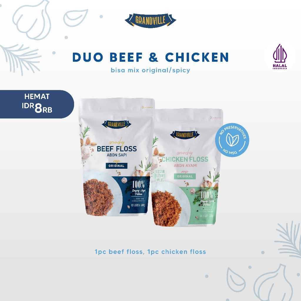 

Biteful Shop Grandville Abon Sapi & Ayam Crunchy Halal Duo Mix Pack - Aman untuk anak usia MPASI