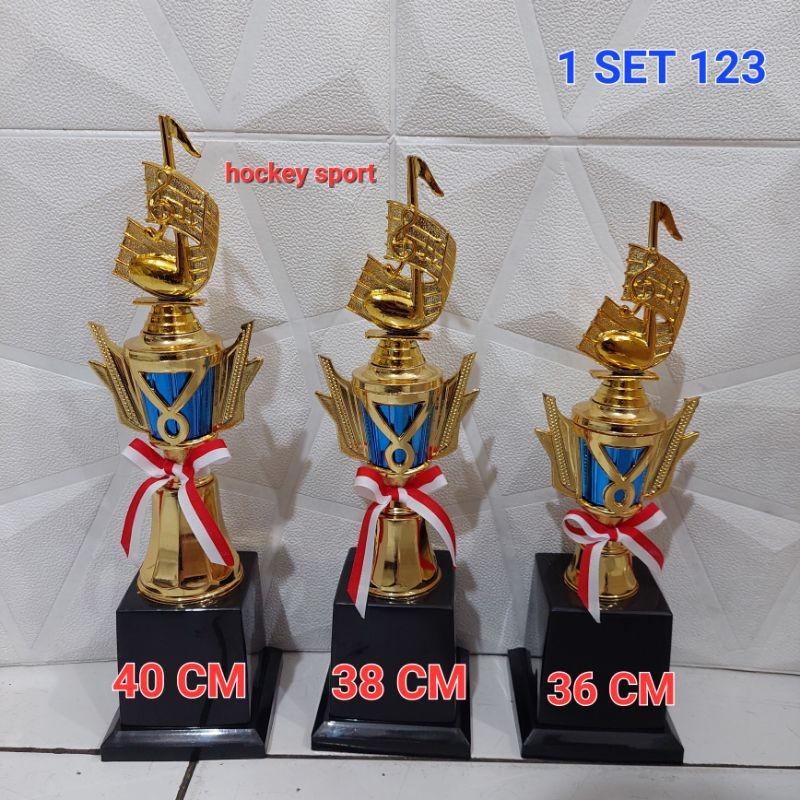 Trophy Piala Musik Tangga Nada Custom Tulisan Piala 1 SET 123 ( B.17 )