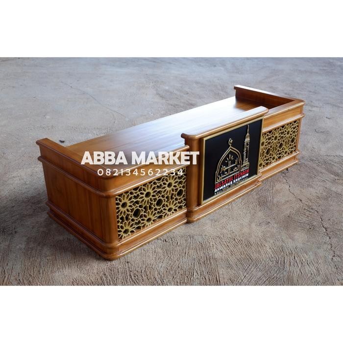 meja majelis ukir - mimbar duduk -mimbar kayu