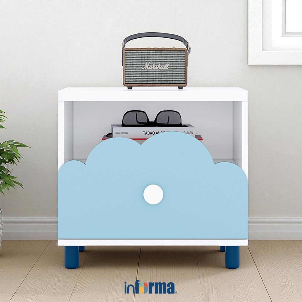Informa Arvin Nakas Anak - Biru Side Table Meja Kecil Aesthetic Meja Samping Serbaguna Small Table