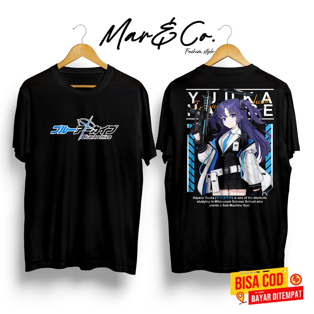 KAOS HAYASE YUUKA BLUE ARCHIVE - KAOS DISTRO PRIA & WANITA KAOS ANIME & GAME BLUE ARCHIVE HAYASE YUU