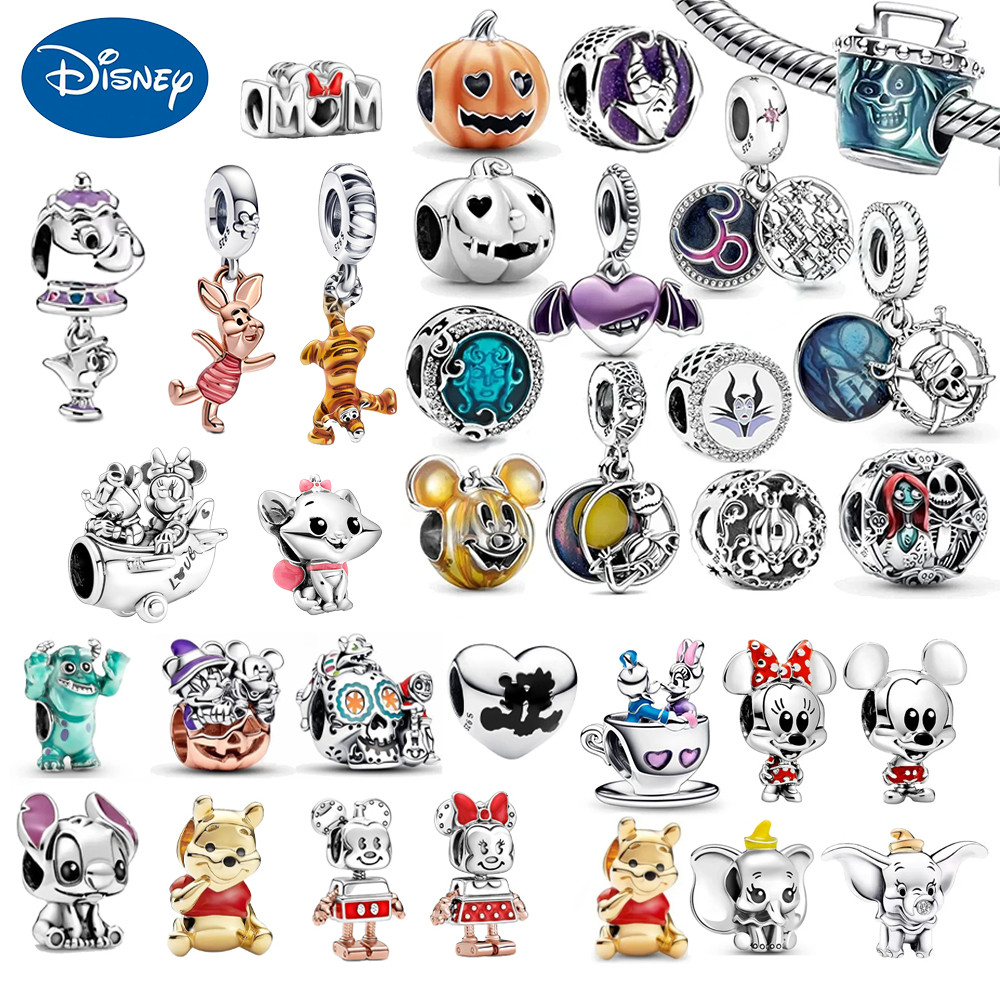 Charms 925 Silver DIY Beads Jewelry Bracelet Mickey Minnie Princess Spiderman Stitch Robots Marvel T