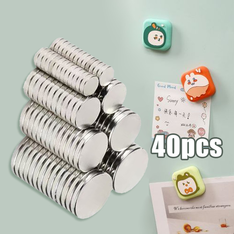 40pcs Magnet Neodymium Super Strong Serba Guna N35 Magnet Bulat Kuat Ketebalan 2mm
