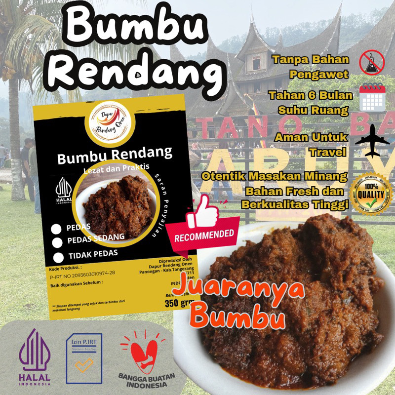 

Bumbu RENDANG Asli Padang Bumbu Rendang instant Rendang onee