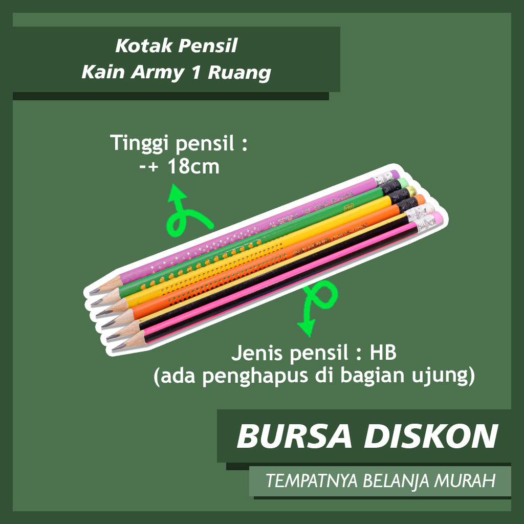 

Pensil Kayu Mix HB Alat Tulis Sekolah Pencil Jadul Penghapus Grosir Bisa COD