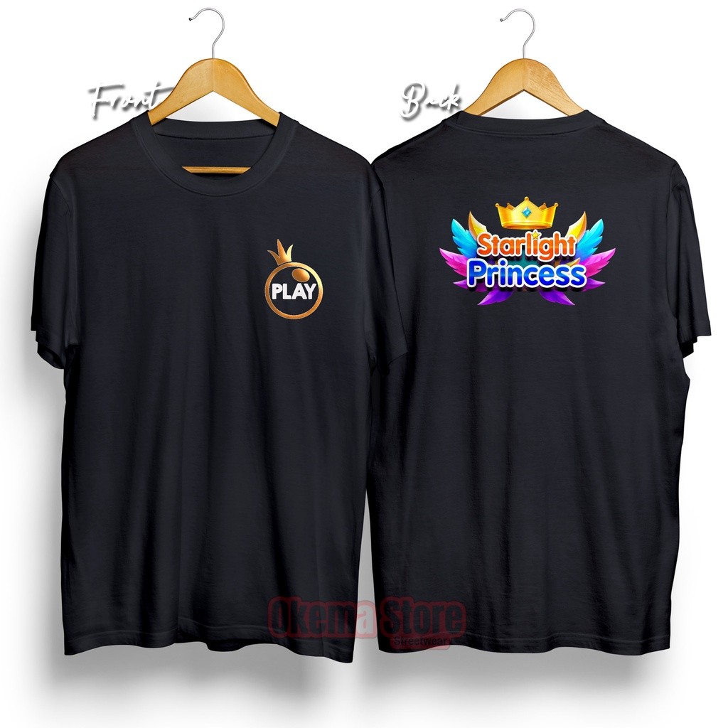 TSHIRT LOGO PRAGMATIC PLAY | GAME STARLIGHT PRINCESS SABLON DEPAN BELAKANG | KAOS SLOT TERBARU