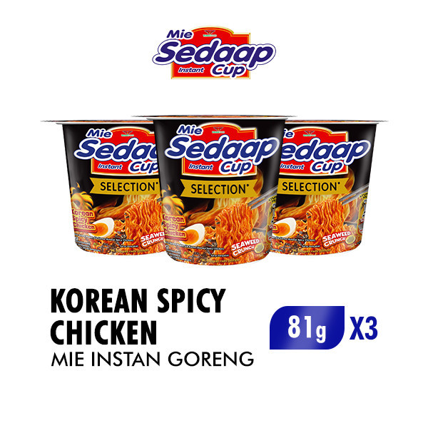 

Sedaap Mie Instan Cup Korean Spicy Chicken 81 gr x3
