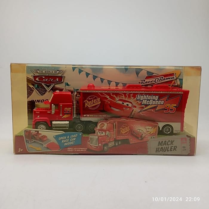 MAINAN... Disney Pixar the World of Cars Mack Lightning McQueen Hauler Truck Mattel