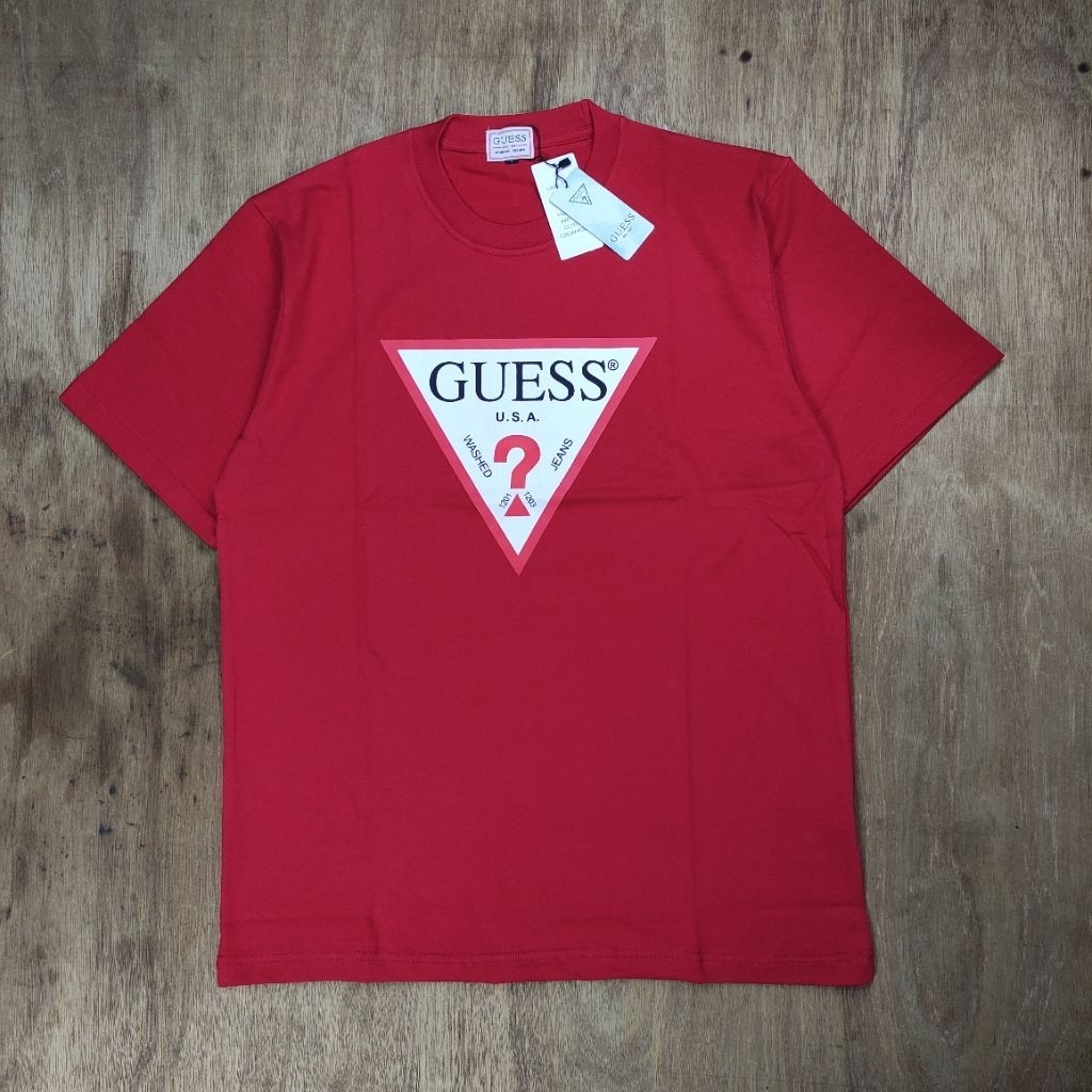 KAOS OVERSIZED GU3SS LOGO BASIC PRINTED RED TEES BESTSELLER