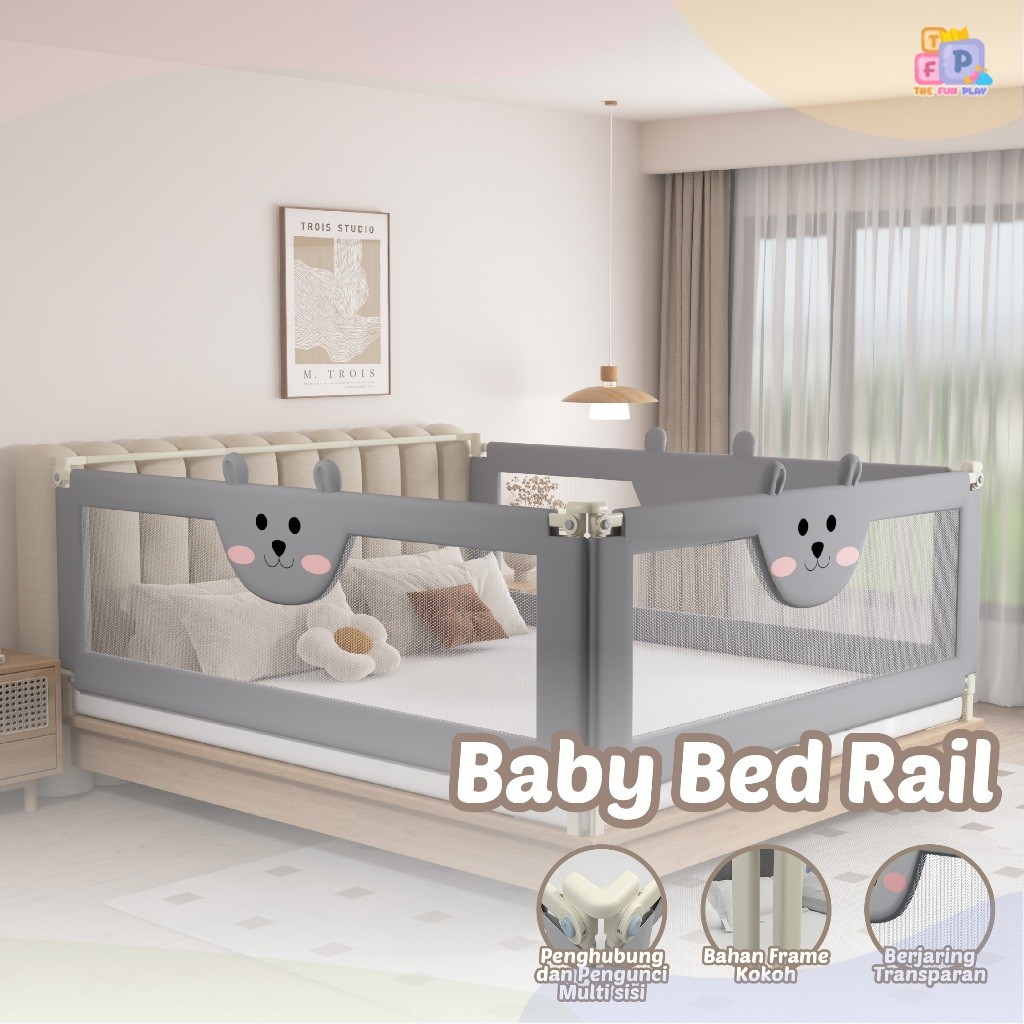 [Harga Per Sisi] TheFunPlay onebaby Baby Bed Rails Pagar Pengaman Kasur / Ranjang Bayi dan Anak Safe