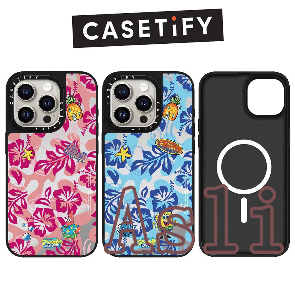 CASETIFY  With Box MagSafe Magnetic SpongeBob SquarePants Hibiscus Mirror Phone Case for IPhone 11pr