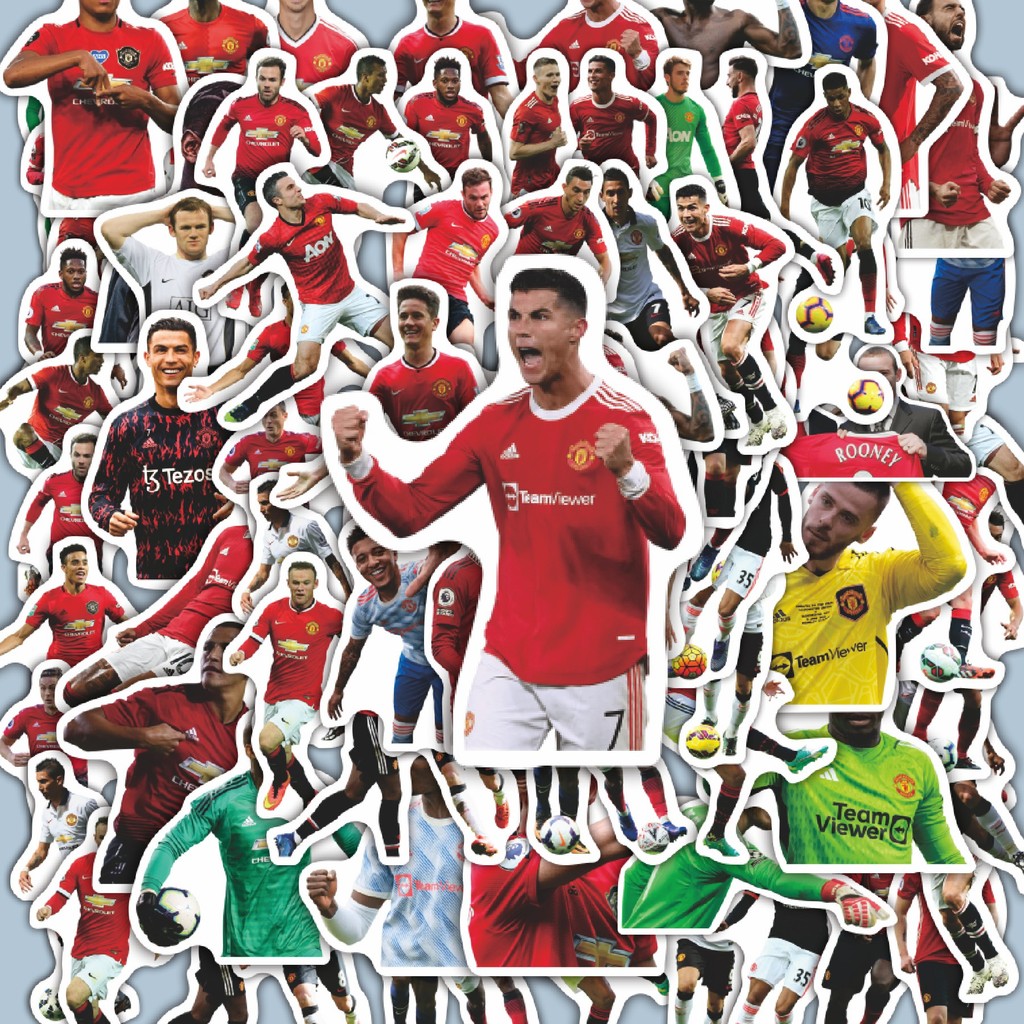 

100PCS Lucu Stiker Man Utd Collection V10 Stiker Aesthetic Stiker Anti Air Stikers Berperekat Waterproof sticker decal buat Motor Helm Buku Journal Koper Casing HP Laptop Botol Minum Hadiah anak