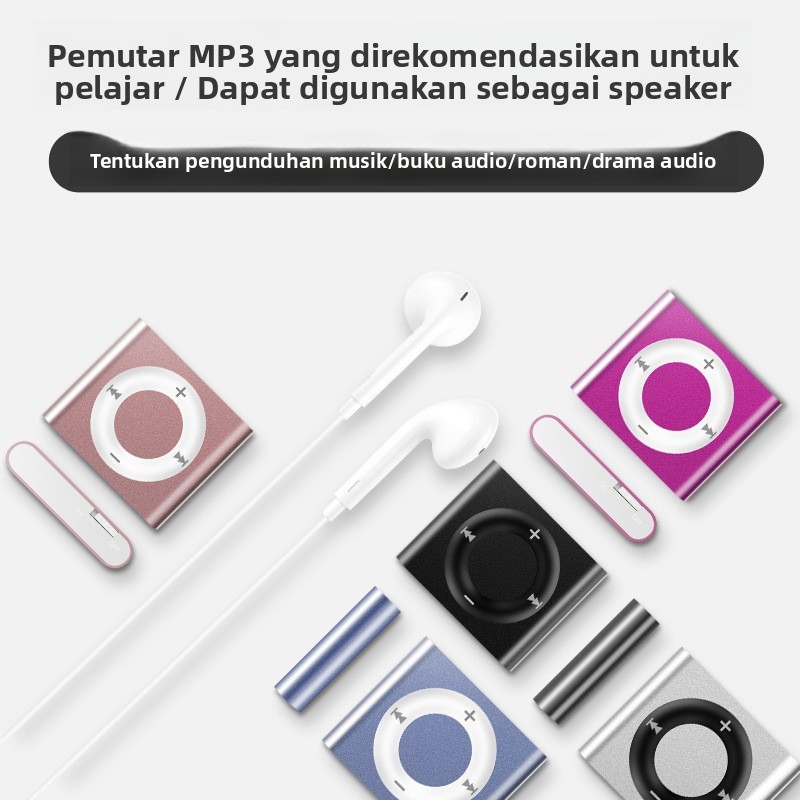 Pemutar MP3 Sekolah Portabel Pemutar Musik Mini Perangkat Mendengarkan Bahasa Inggris Olahraga Kecil