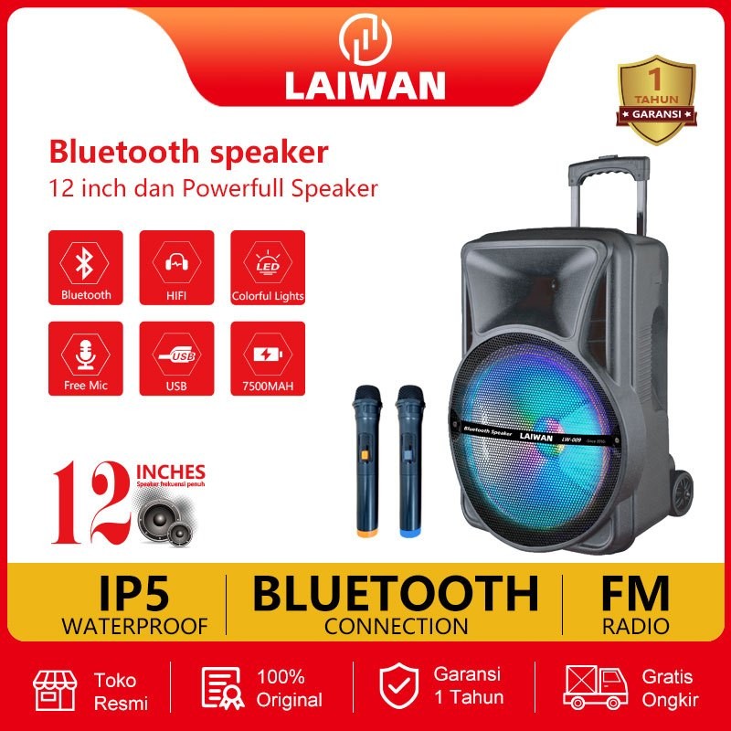 CASEORY Speaker Aktif 12 Inch Bluetooth Super Bass Berkualitas Tinggi